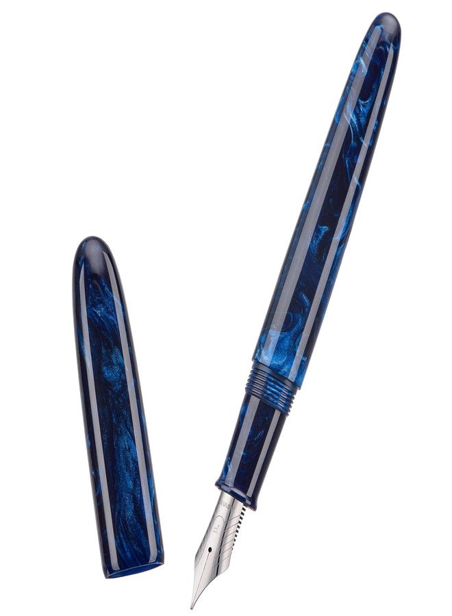 Asvine C80 Fountain Pen #8 Extra Fine Nib Large Handcraft Pen with Converter Pen Box Collection Set (Galaxy Blue) - Image 4